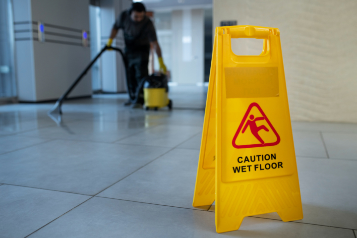 Caution wet floor sign