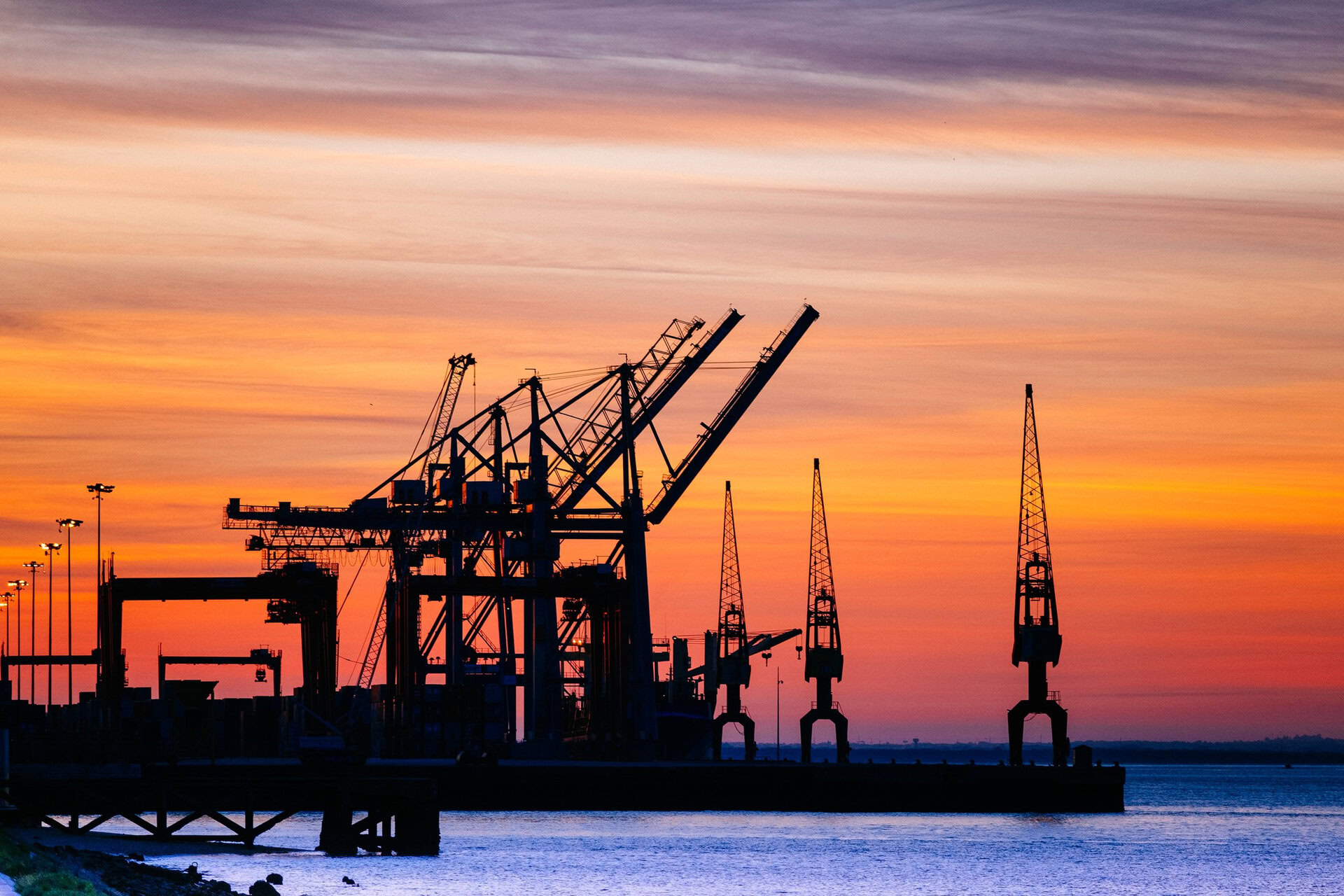 Cranes at harbour
