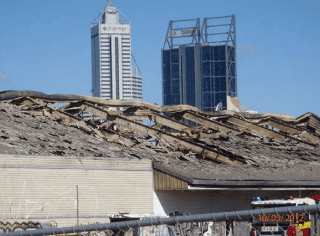 ACM roof destroyed by fire