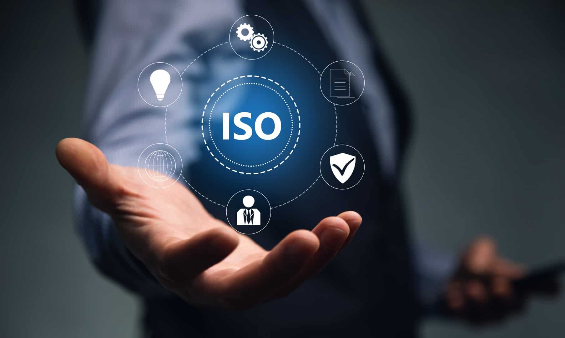 man holding ISO icon